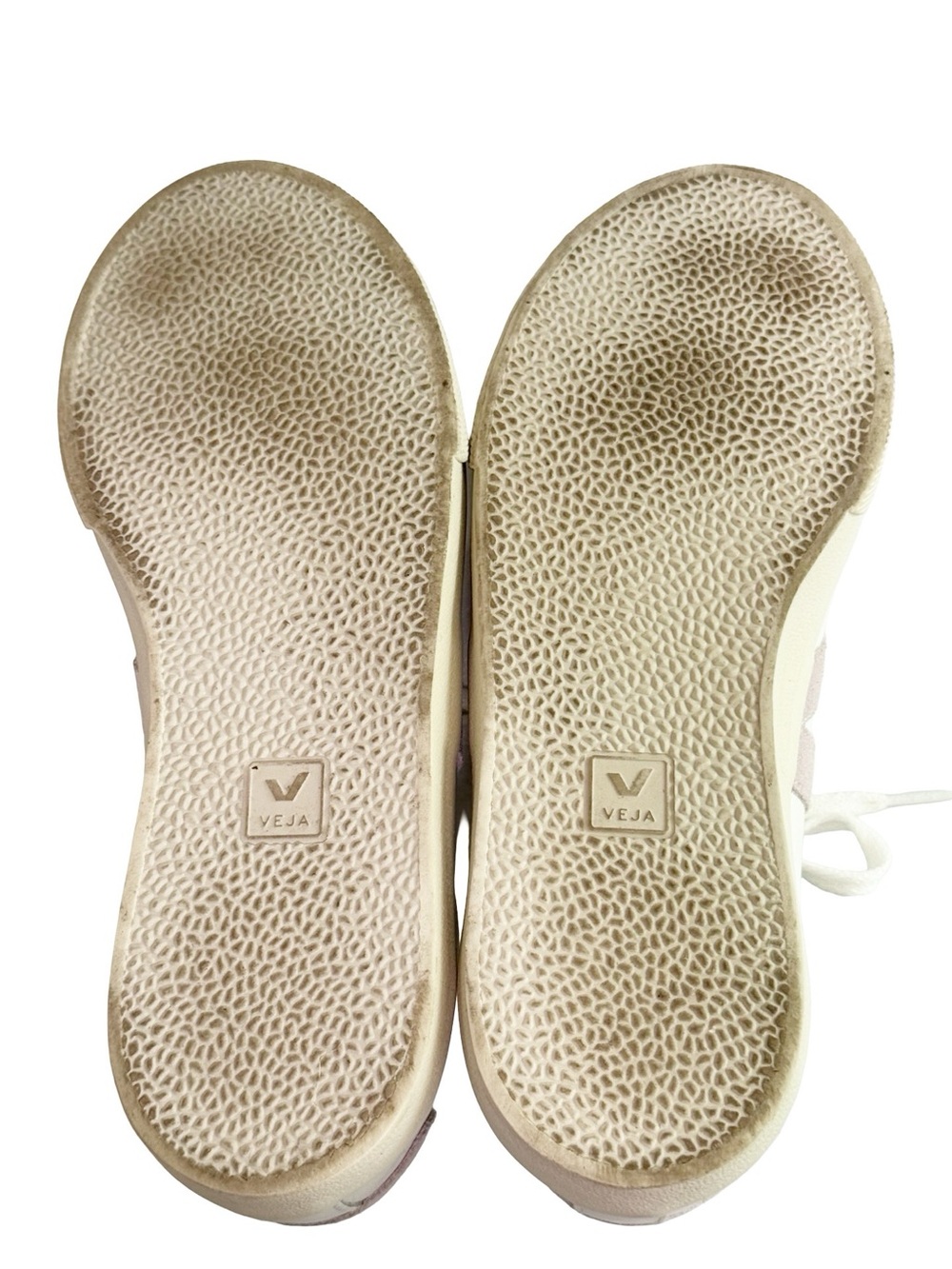 Veja White Sneakers with Lilac V Detail - Picture 12 of 13